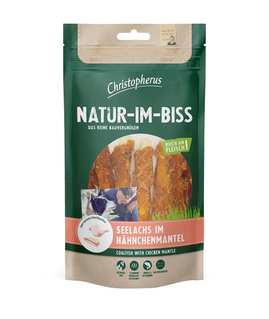 Christopherus Natur-Im-Biss Seelachs im Hähnchenmantel Hundesnack Verpackung
