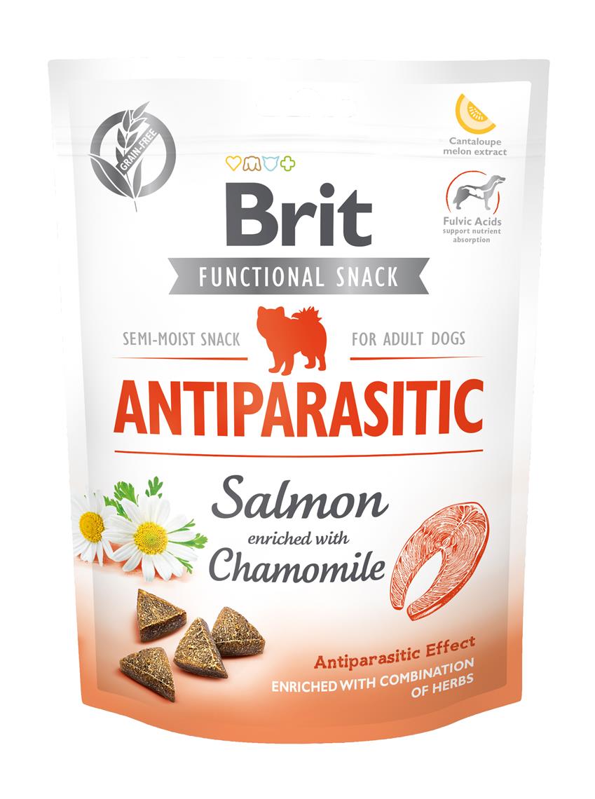 Brit Functional Snack Antiparasitic Salmon with Chamomile for Dogs Packaging