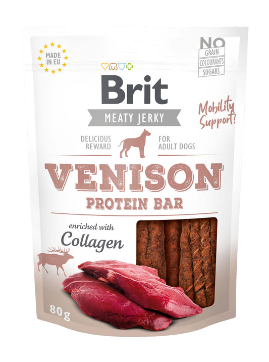 Brit Meaty Jerky - Venison Protein Bar - Hirsch Protein-Riegel - Sam & Emma