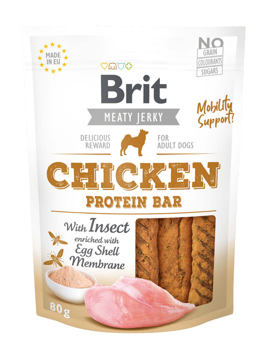 Brit Meaty Jerky - Chicken with Insect Protein Bar - Huhn mit Insekt Protein-Riegel - Sam & Emma