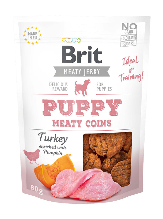 Brit Meaty Jerky - Puppy - Turkey Meaty Coins - Truthahn + Kürbis - Sam & Emma